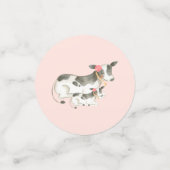 Décorations Confetti du Baby shower de Vache Laiti (Petit recto)