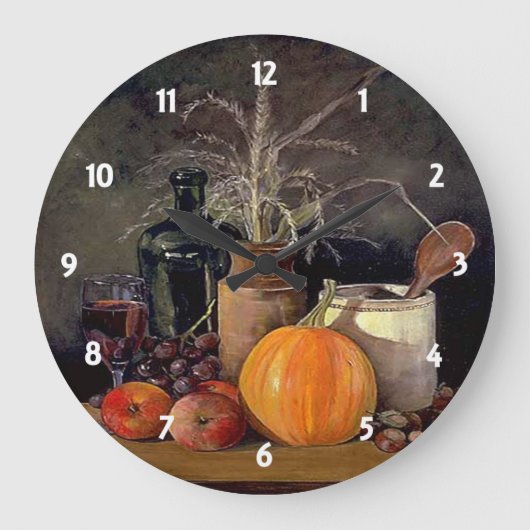 Décorations d'automne sur horloge de table (Recto)