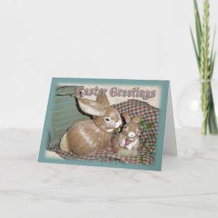 Décorations de lapins de Pâques Bonne carte de Pâq