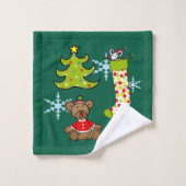 décorations de Noël joyeuses (Gant de toilette)