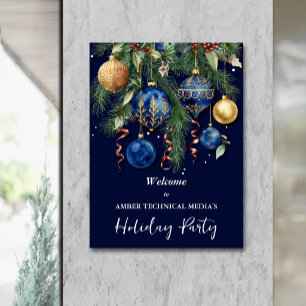 Décorations de sapin de Noël en or et bleu Fête de