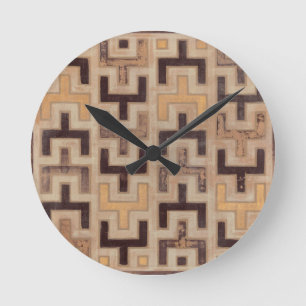 Decorative African Mudcloth Pattern Ronde Klok