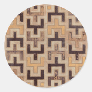 Decorative African Mudcloth Pattern Ronde Sticker