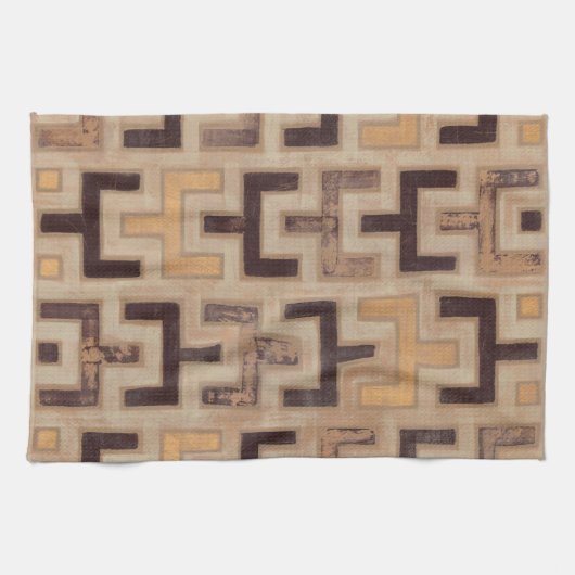 Decorative African Mudcloth Pattern Theedoek (Horizontaal)