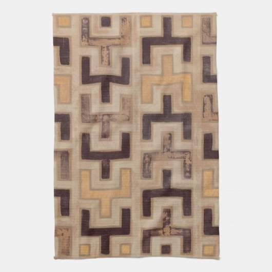 Decorative African Mudcloth Pattern Theedoek (Verticaal)