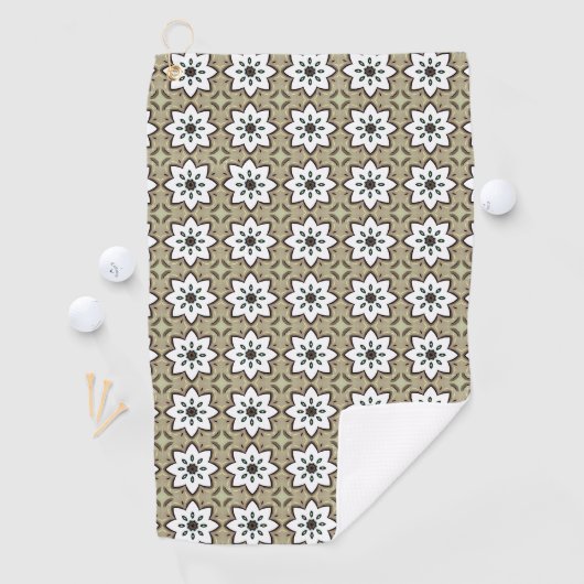 Decorative beige background patterned golfhanddoek (Insitu)