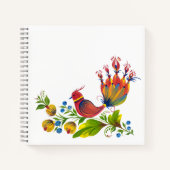 Decorative Bird with Flowers & Berries Notitieboek (Voorkant)