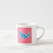 Decorative Bird with Patterns on Pink Background Espresso Kop (Rechts)