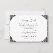 Decorative Black and White Orthodox Funeral Bedankkaart (Voorkant)