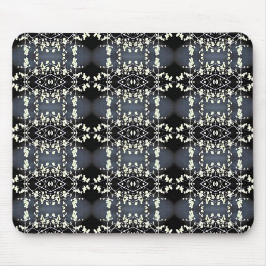 Decorative black and white pattern muismat (Voorkant)