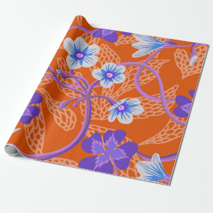 Decorative blooming wildflowers. Summer floral bac Cadeaupapier