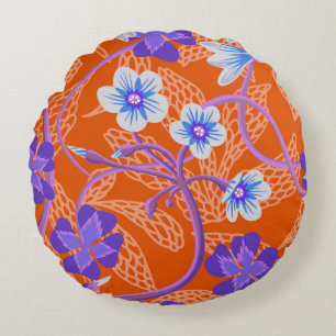 Decorative blooming wildflowers. Summer floral bac Rond Kussen