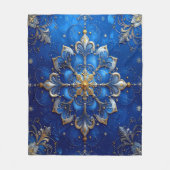 Decorative Blue Gold Fleece Blanket (Voorkant)