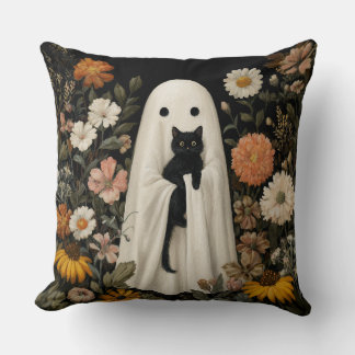 Decorative Boo Holding A Cat Throw Pillow Kussen