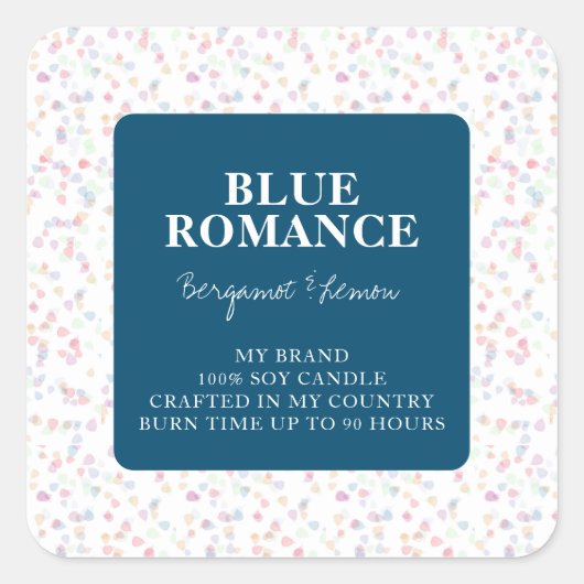 Decorative Candle Label Square Sticker (Voorkant)