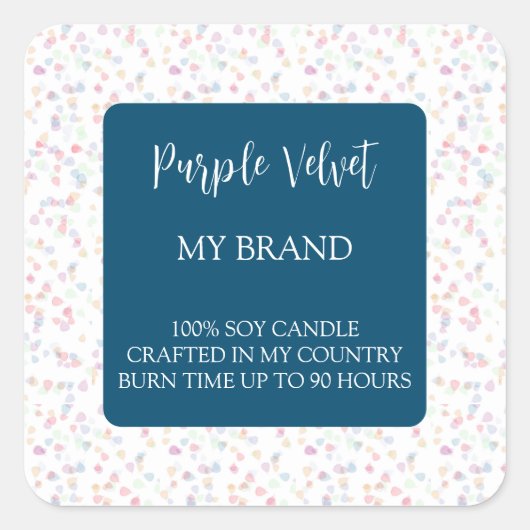 Decorative Candle Label Square Sticker (Devant)