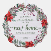 Décorative Carte de couronne de Noël de première maison (Verso)