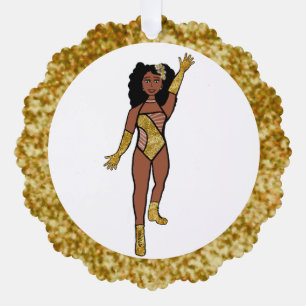 Décorative Carte de danseuse ornée d'or et de diamants A