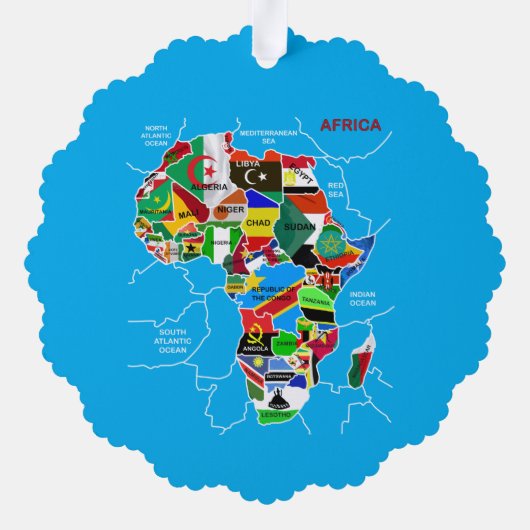 Décorative Carte de l'Afrique avec drapeaux (Verso)