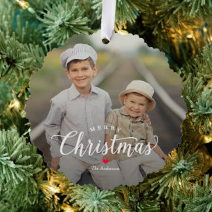 Décorative Carte de Noël de l'ornement photo intemporel