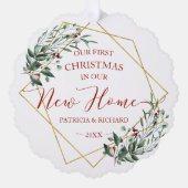 Décorative Carte de Noël de verdure de première maison neuve  (Recto)