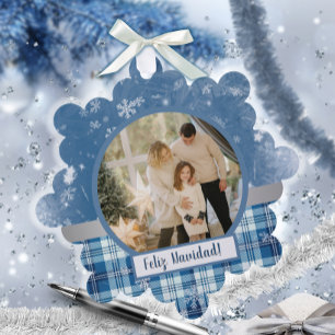 Décorative Carte de vacances espagnole Feliz Navidad Elegante
