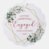 Décorative Carte de verdure de premier Noël engagé (Verso)