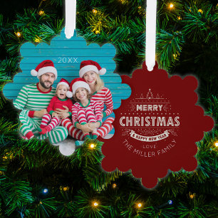 Décorative Carte d'ornement de photo de Noël de pull moche