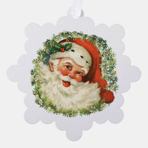 Décorative Carte d'ornement en papier de couronne Père Noël v