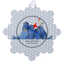 Carte d'ornement papier Festive Sea Lions Watercol