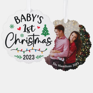 Décorative Carte d'ornement photo de Noël pour bébé