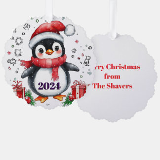 Décorative Carte personnalisée Pingouin en papier mignon