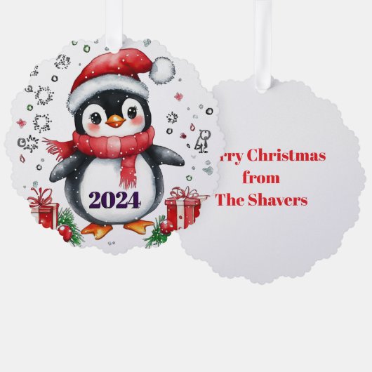 Décorative Carte personnalisée Pingouin en papier mignon (Recto/Verso)