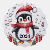 Décorative Carte personnalisée Pingouin en papier mignon (Recto)