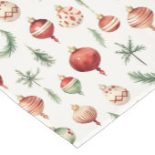 Decorative Christmas Bulbs Pattern Korte Tafelloper (Hoek)