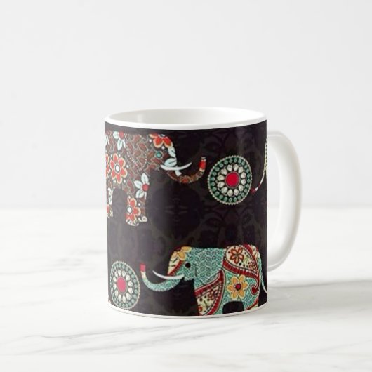 Decorative Elephant Pattern Mug (Devant droit)