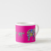 Decorative Elephants on Fuchsia Espresso Mug (Devant droit)