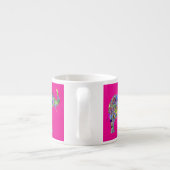 Decorative Elephants on Fuchsia Espresso Mug Espresso Kop (Achterkant)