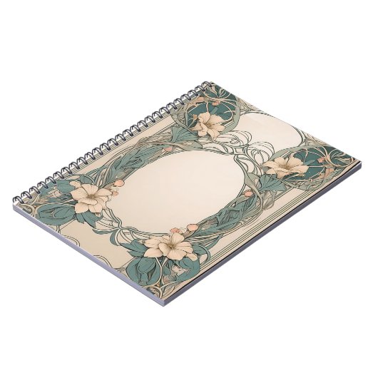 Decorative Floral Art Nouveau Design Notitieboek (Linkerzijde)