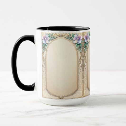 Decorative Floral Frame Mug (Gauche)