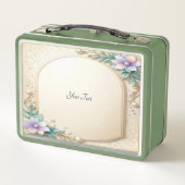 Decorative Floral Frame with Pearls Lunch box (Achterkant)
