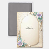 Decorative Floral Frame with Pearls Magnet (Recto/Verso)
