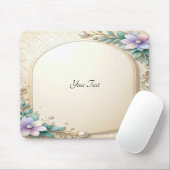 Decorative Floral Frame with Pearls Mousepad Muismat (Met muis)