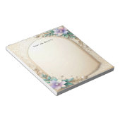 Decorative Floral Frame with Pearls Notepad Notitieblok (Schuin)