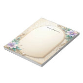 Decorative Floral Frame with Pearls Notepad Notitieblok (Gedraaid)