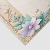 Decorative Floral Frame with Pearls Tissue Paper Tissuepapier (Detail)