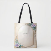 Decorative Floral Frame with Pearls Tote Bag (Devant)