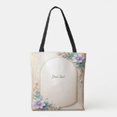 Decorative Floral Frame with Pearls Tote Bag (Dos)