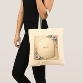 Decorative Floral Frame with Pearls Tote Bag (Devant (produit))
