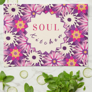 Decorative Floral pattern Pink Purple Astra Modern Theedoek